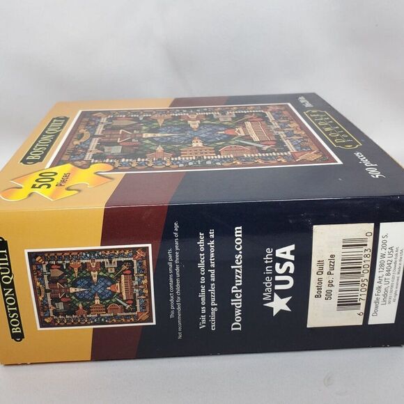 Dowdle Folk Art Boston Quilt Jigsaw Puzzle Faneuil Hall Old North Church 500pc - Picture 3 of 5